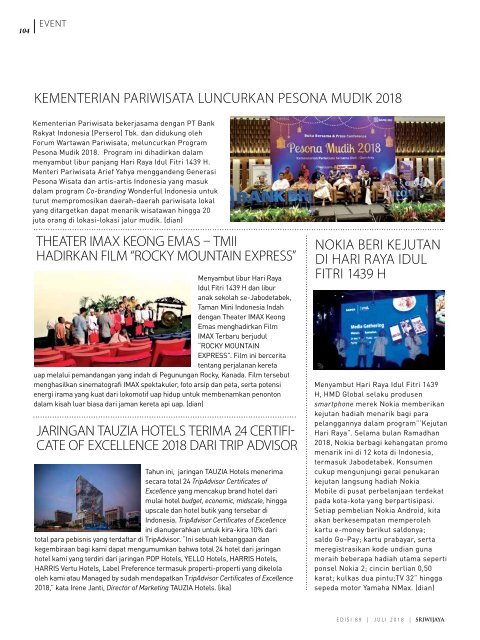 Sriwijaya Magazine Juli 2018