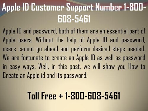 Contact Apple ID Customer Support Number Dial 1-800-608-5461