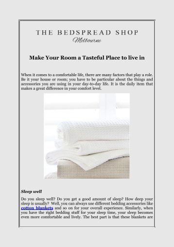 Make Your Room a Tasteful Place to live in