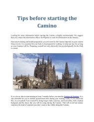 Tips before starting the Camino