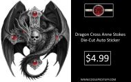 Dragon Cross Anne Stokes Die-Cut Auto Sticker - Epic Vision LLC 