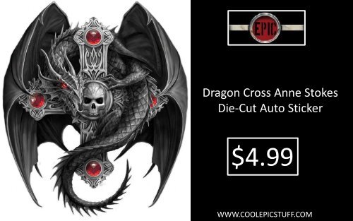 Dragon Cross Anne Stokes Die-Cut Auto Sticker - Epic Vision LLC 