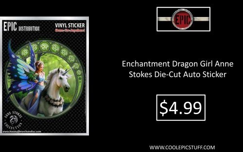 Enchantment Dragon Girl Anne Stokes Die-Cut Auto Sticker 