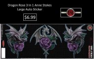 Dragon Rose 3 In 1 Anne Stokes Large Auto Sticker 