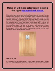 Make an ultimate selection in getting the right veneered oak doors