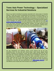 Trans Asia Power Technology – Specialized Services for Industrial Solutions