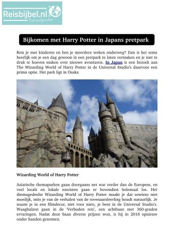 Bijkomen met Harry Potter in Japans pretpark