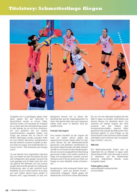 BREMER SPORT Magazin | Juli-August 2018