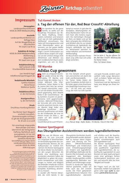 BREMER SPORT Magazin | Juli-August 2018