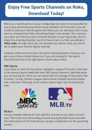 Stream Free Sports Channels on Roku Player