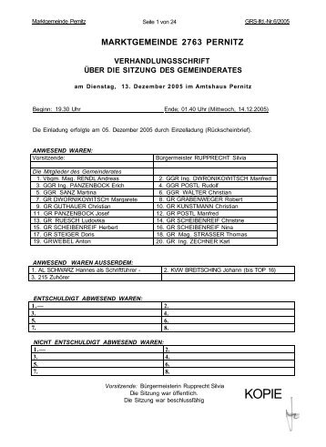 marktgemeinde 2763 pernitz - Wir Pernitzer