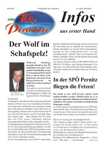 Der Wolf im Schafspelz! - Wir Pernitzer