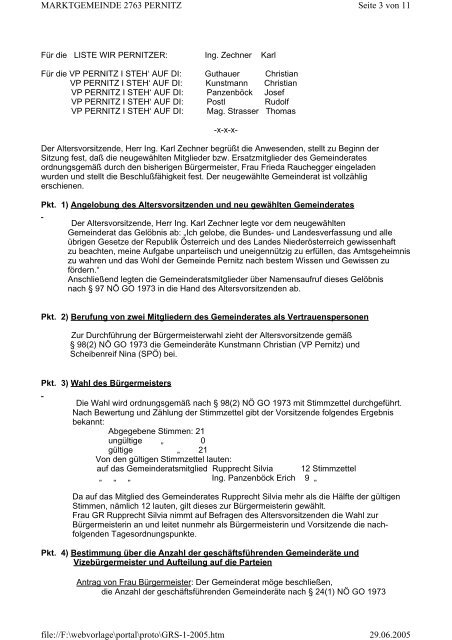 MARKTGEMEINDE 2763 PERNITZ - Wir Pernitzer