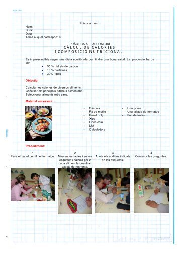 Càlcul de calories - Mi Profe De Biologia