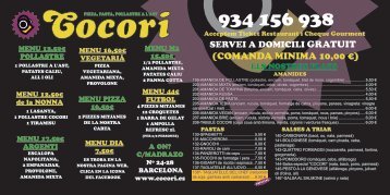 (COMANDA MINIMA 10,00 €) - Cocori