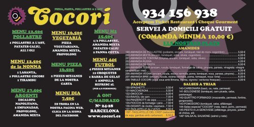 (COMANDA MINIMA 10,00 €) - Cocori