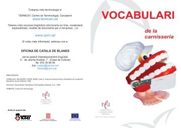 VOCABULARI de la carnisseria - Blanes promoció