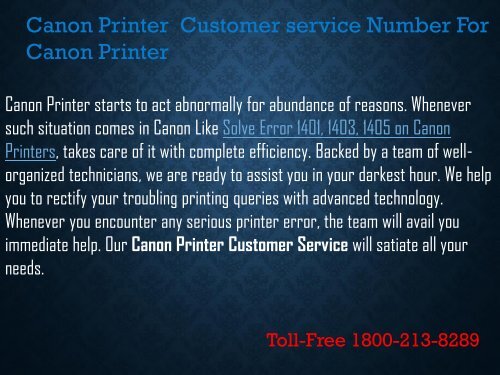 +1 800-213-8289 Solve Error 1401, 1403, 1405 on Canon Printers