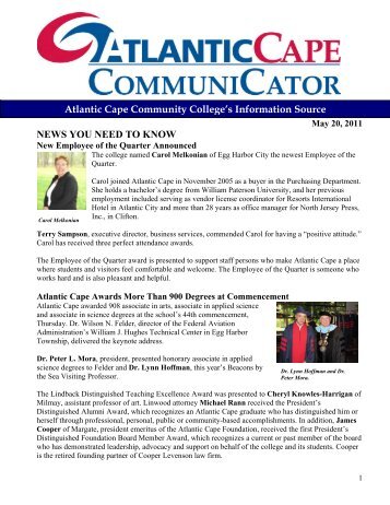 NEWS YOU NEED TO KNOW - Atlantic Cape Community College