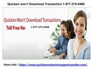 Quicken won’t Download Transaction 1-877-374-0468