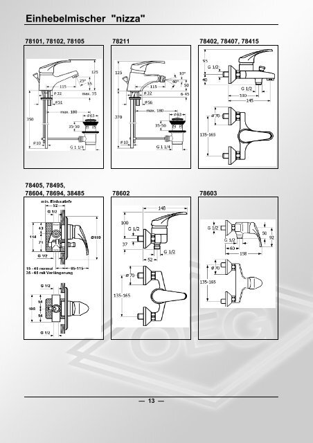 EINHEBELMISCHER "nizza"