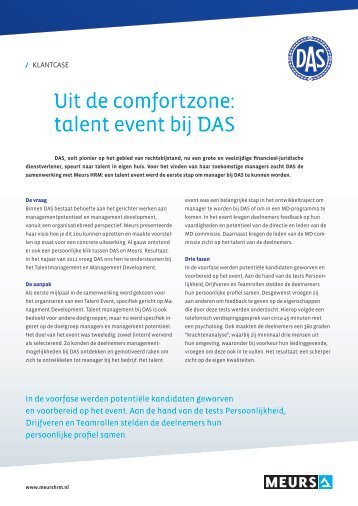 Uit de comfortzone: talent event bij DAS - MeursHRM
