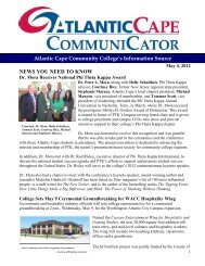 NEWS YOU NEED TO KNOW - Atlantic Cape Community College