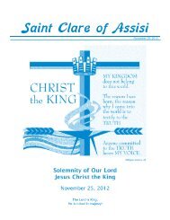 Bulletin - November 25, 2012 - Saint Clare of Assisi Parish