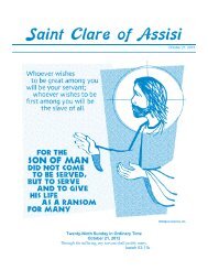 Bulletin - October 21, 2012 - Saint Clare of Assisi Parish