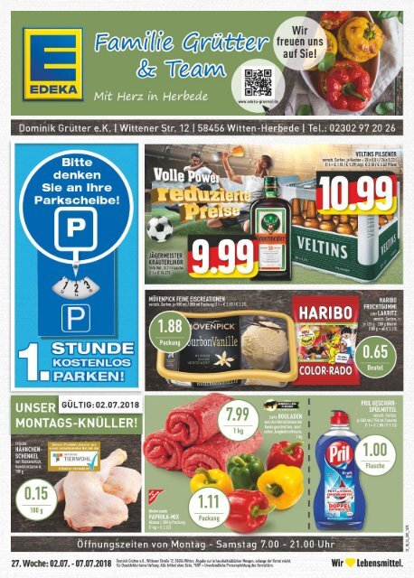 EDEKA Grütter Angebote vom 02. bis zum 07.07.2018