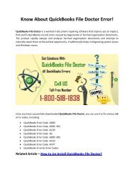 QuickBooks File Doctor- Find solution for Technical Issues