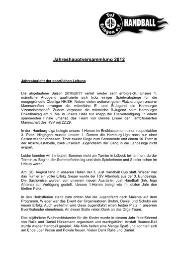 Jahreshauptversammlung 2012 - TuS Esingen e.V.