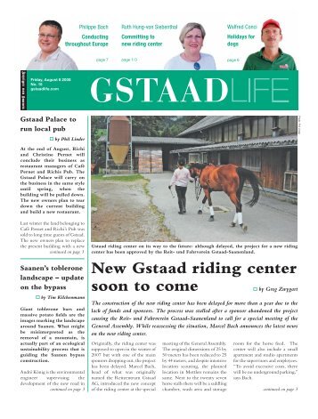 New Gstaad riding center soon to come - GstaadLife print edition