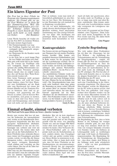 Ausgabe 5, Juli 2010 - Quartier-Anzeiger Archiv - Quartier-Anzeiger ...