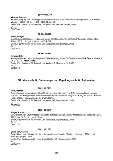 Bachelor-, Diplom - Bibliothek - HTW Berlin