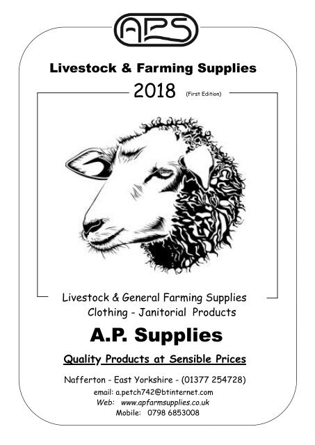 2018 Livestock and Farming Supplies - AP Farm Supplies