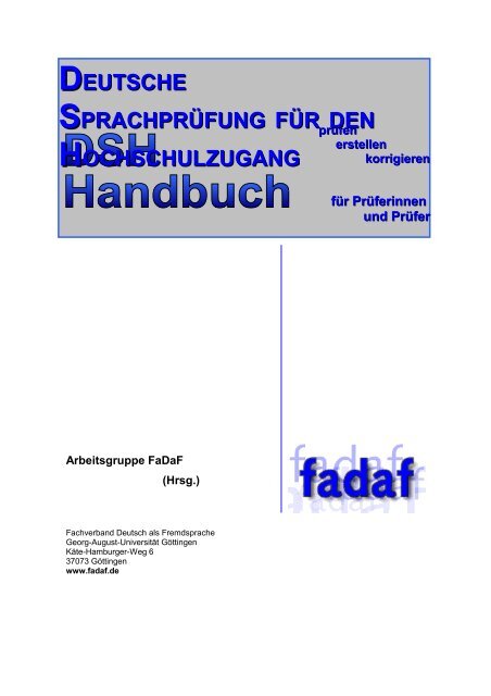 H a n d b u c h D S H - Fachverband DaF