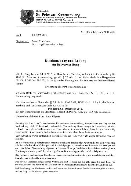 2012.12.06Bauverh.Perner.pdf - Marktgemeinde St. Peter am ...