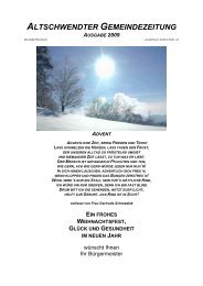 ALTSCHWENDTER GEMEINDEZEITUNG - Gemeinde Altschwendt