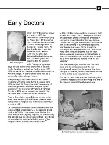 The First 50 Years - Early Doctors