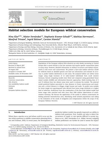 Habitat selection models for European wildcat conservation