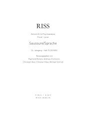 RISS Nr. 76 - Saussure / Sprache - Turia + Kant