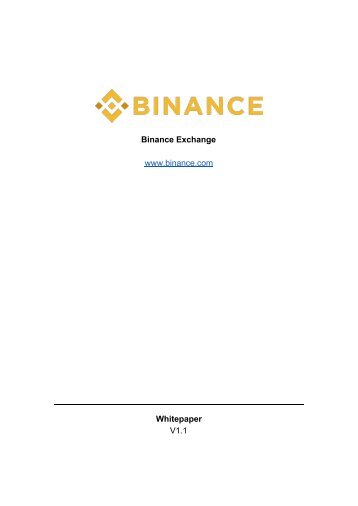 Binance White Paper v. 1.1
