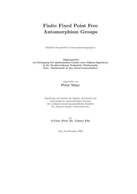 Finite Fixed Point Free Automorphism Groups