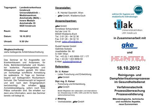 in Zusammenarbeit mit und 18.10.2012 Reinigungs - Medizinische ...