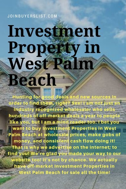 Investment Property in West Palm Beach