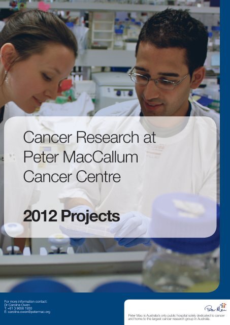 cancer research at peter mac research at the forefront of discovery