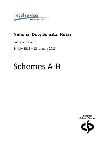 National Duty Solicitor Rotas - Legal Services Commission