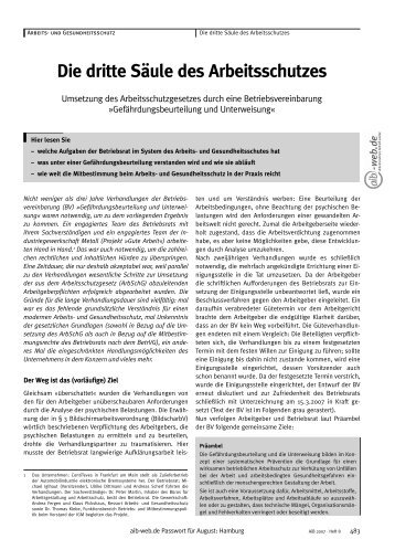 Download "Die dritte Säule des Arbeitsschutzes."