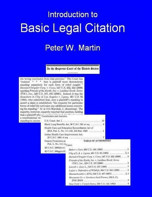 Introduction to Basic Legal Citation - access-to-law home